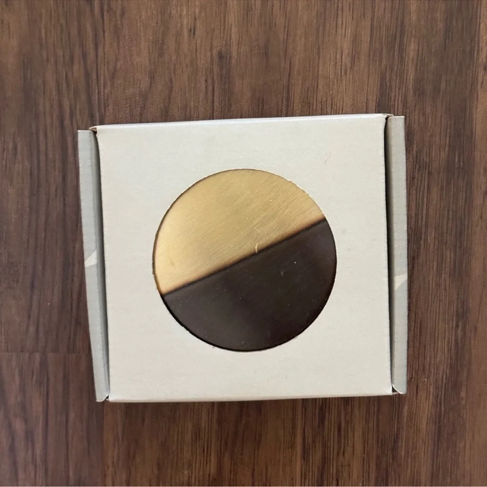 West elm half dipped brass coaster size 4” diameter